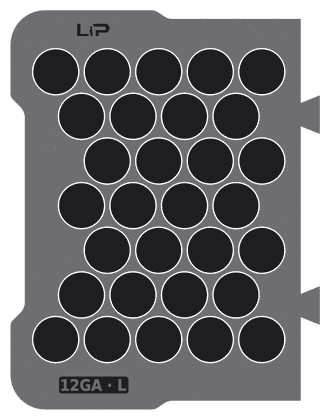 12GA · L insert half, top view