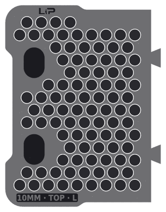 10MM · TOP · L insert half, top view