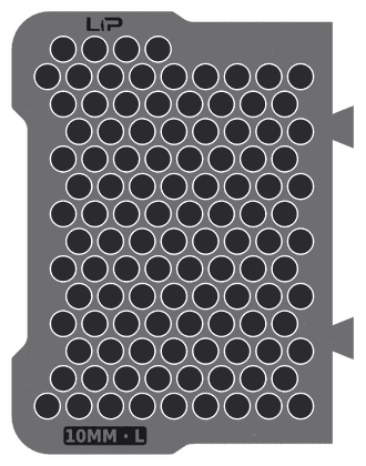 10MM · L insert half, top view
