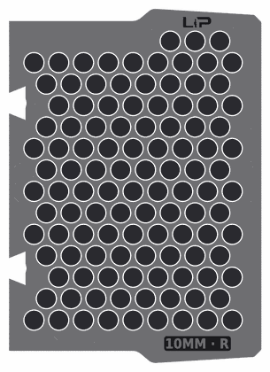 10MM · R insert half, top view